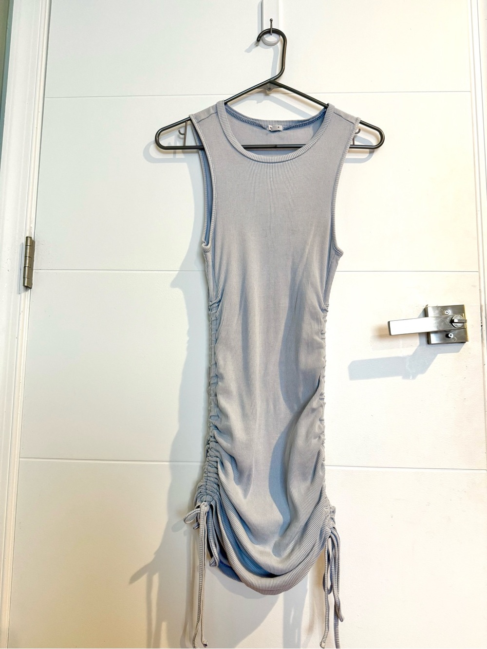 Garage Light Blue Ribbed Tank Dress